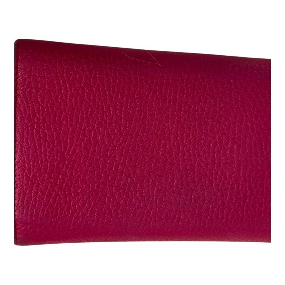 ✨💎GUCCI💎✨MAGENTA PEBBLED LEATHER WALLET W/DUSTY & CHAIN - Picture 7 of 7